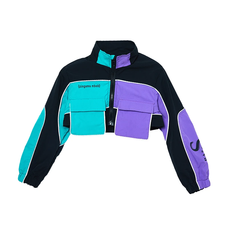 

2021 Kids Hip-Hop Dance Clothes Long Sleeve Jacket Hiphop Pants Jazz Modern Dance Costumes For Girls Performance Dance Wear