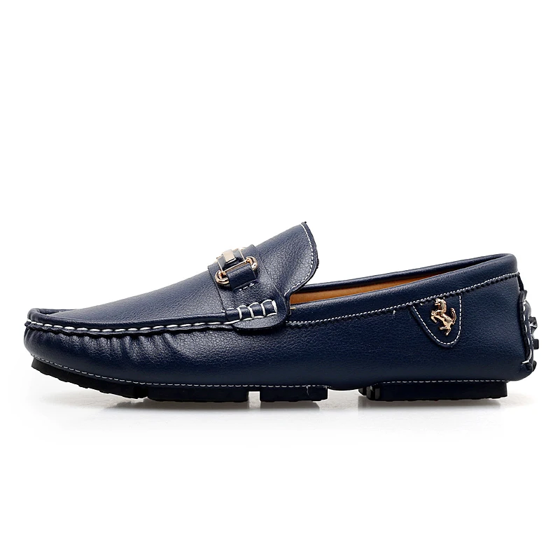 

Leather Men Shoes Luxury Brand Casual Slip On Formal Loafers Men Moccasins Italian Black Blue Male Driving Shoes