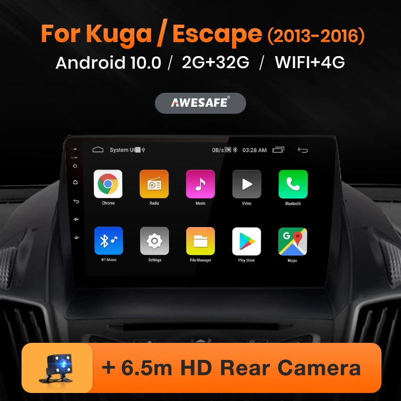 Автомагнитола AWESAFE PX9 мультимедийный видеоплеер на Android 10 0 2 Din GPS для Ford Kuga Escape 2013