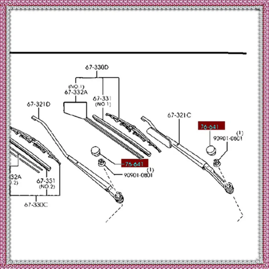 Передняя накладка на рычаг стеклоочистителя LA01-67-395 для Mazda 323 family protege 626 и Mazda 6