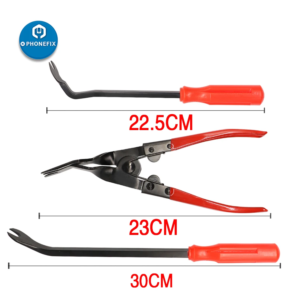 

3Pcs Clip Pliers Set Fastener Remover Auto Upholstery Combo Repair Kit with Storage Bag for Car Door Panel Dashboard Trimming