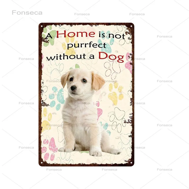 

Pets Dogs Metal Sign Plaque Vintage Metal Plate Poster Bar Cafe Kitchen Home Decor Retro Metal Craft Iron Painting 20x30cm
