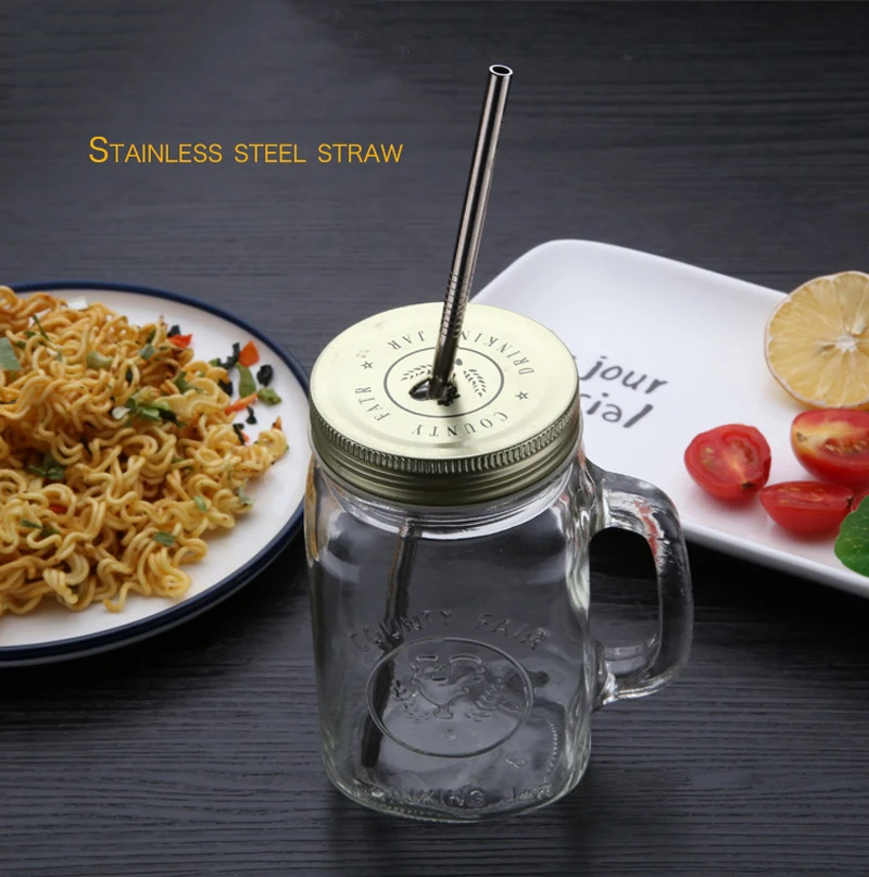 4 шт./компл. Нержавеющая сталь соломенная шляпа с чистящая щетка многоразовые