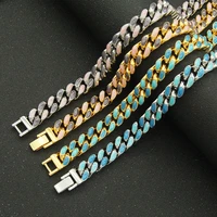 hip hop rock cuban colorful chain men bracelet and necklace classic stainless steel chain bracelet for men women jewelry gift