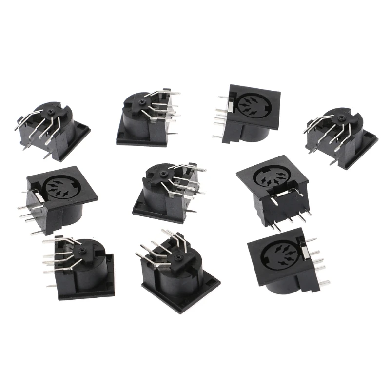 

10 Pcs/Set PCB Panel Mount Female Connector DIN5 DIN 5-Pin Jack DS-5-01 MIDI Wholesale Dropshipping