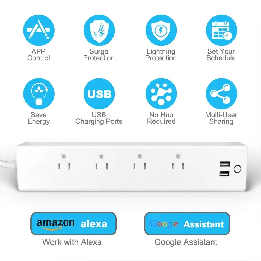 Wifi смарт Мощность полосы Стабилизатор напряжения мульти штекер розетка