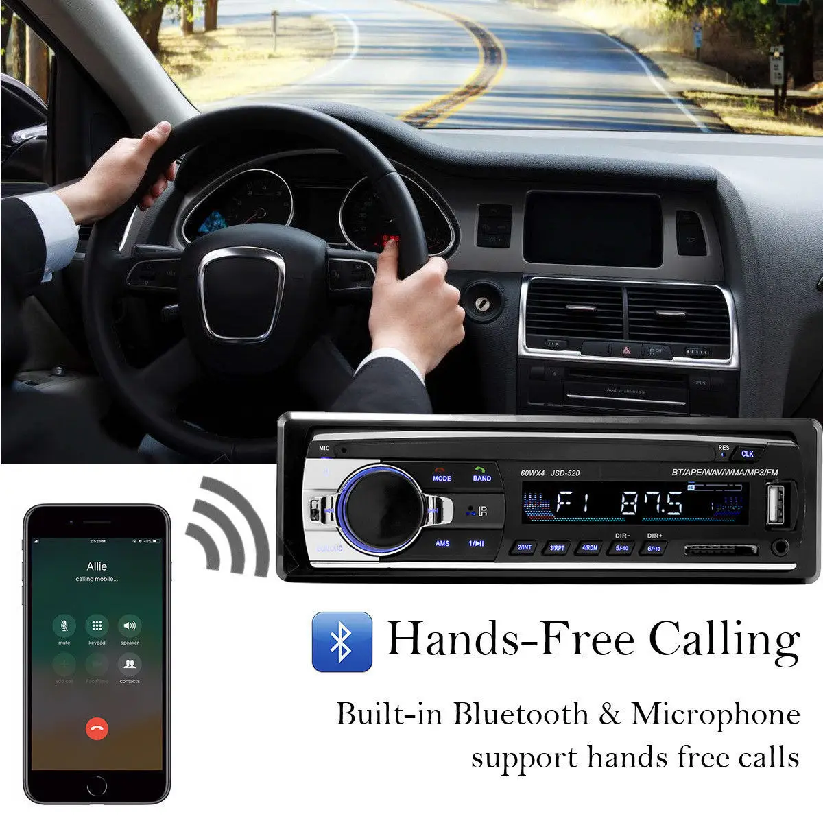 1 DIN 12 в автомобильный стерео FM радио Bluetooth MP3 плеер аудио Поддержка Bluetooth телефон USB/SD MMC порт автомобильное радио в тире