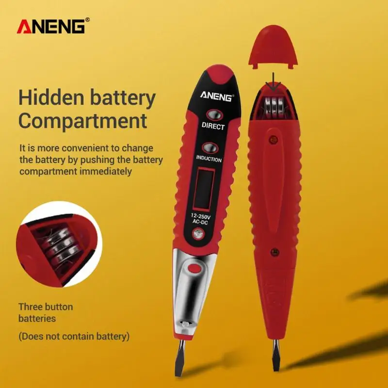 ANENG цифровой тестовый карандаш AC DC 12-250 В тестовый er Электрический ЖК-дисплей детектор напряжения тестовая ручка для инструментов электрика