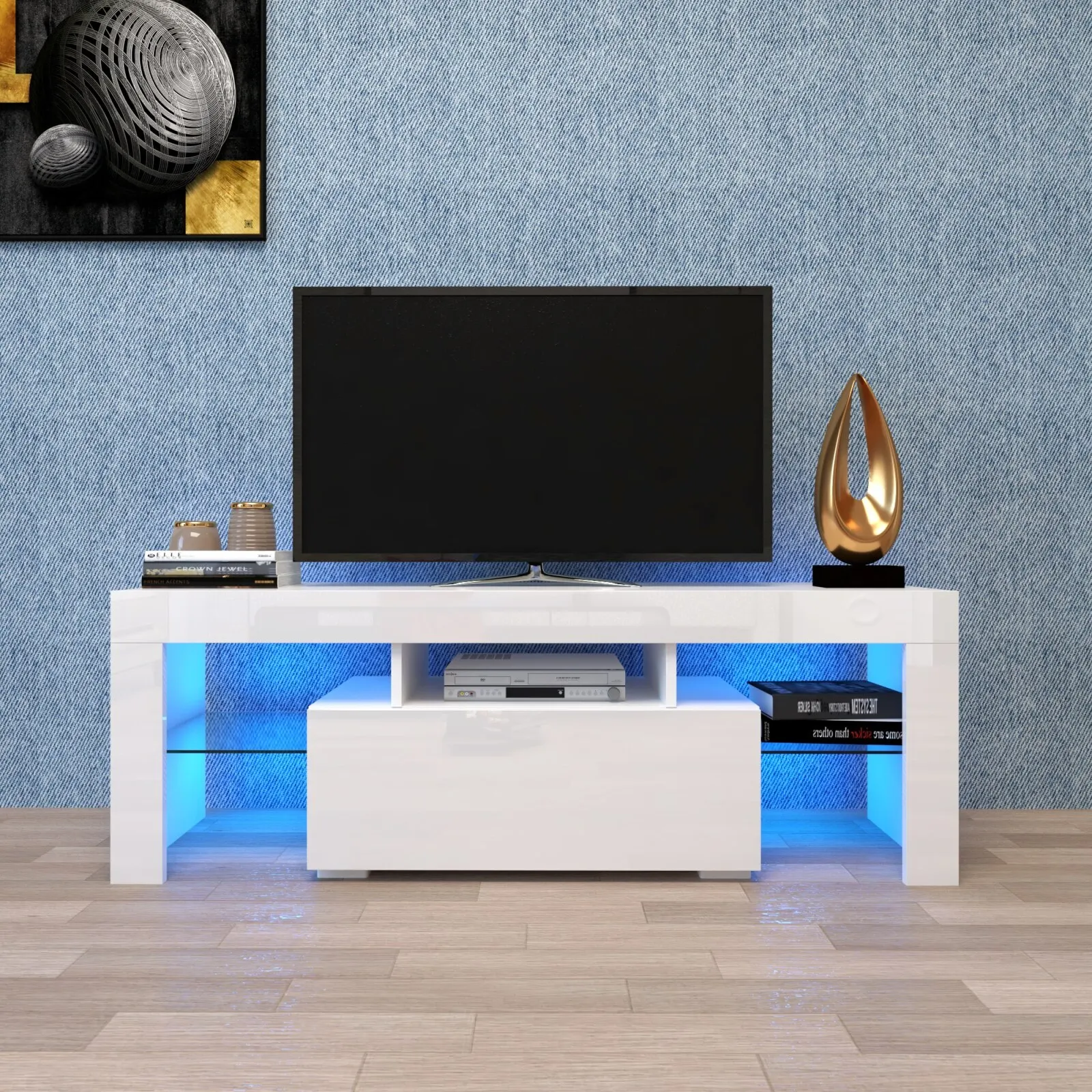

Entertainment TV Stand, Large TV Stand TV Base Stand With LED Light TV