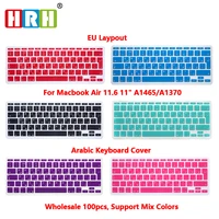 hrh 100pcs eu uk arabic alphabet soft silicone keyboard protector covers skins protector for macbook air 11 6 11 a1465a1370