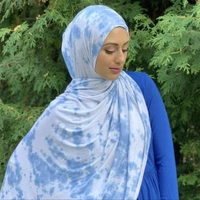 soft womens elastic mercerized cotton modal tie dyed cotton jersey shawl scarf 55x175cm