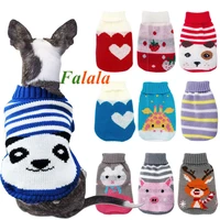 winter cartoon cat dog clothes warm christmas sweater for small yorkie pet clothing coat knitting crochet cloth xs 3xl