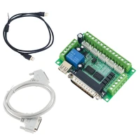 upgraded 5 axis cnc interface adapter breakout board for stepper motor driver mach3 usb cable hot sale and lpt cable