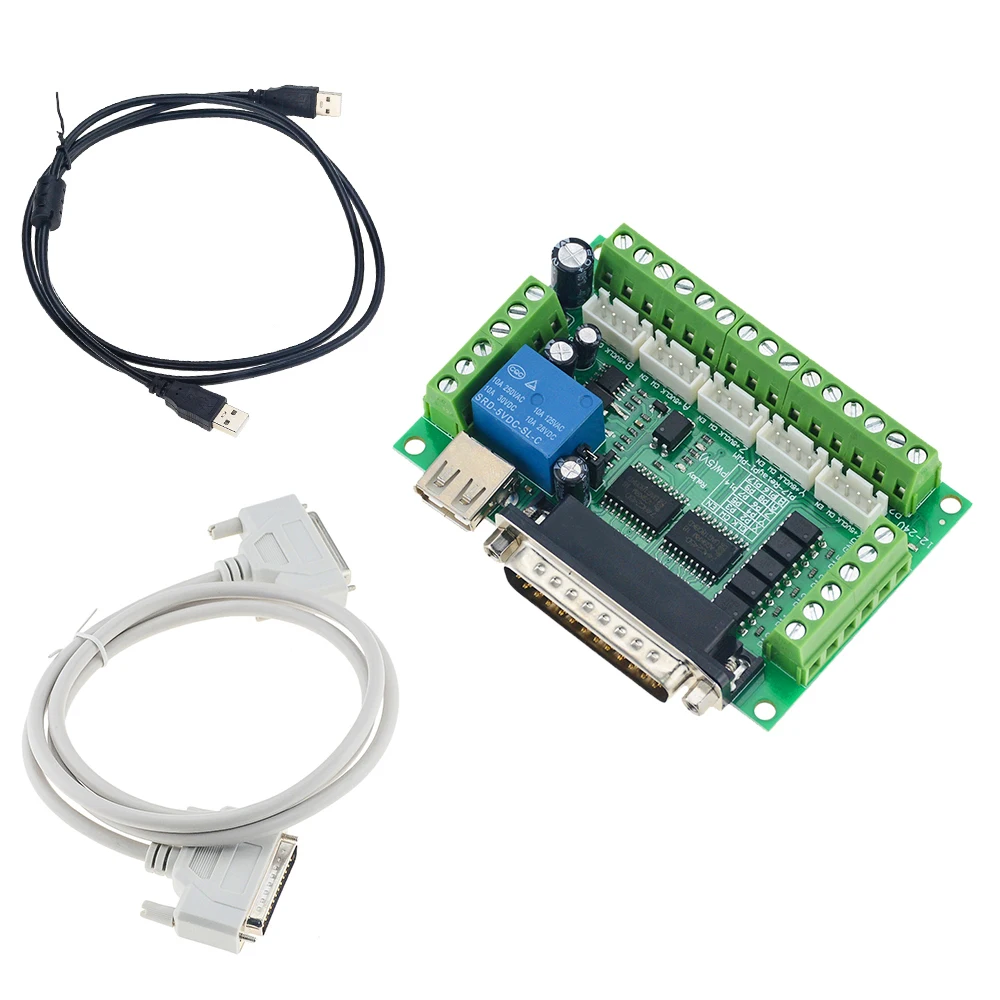Placa de Fuga Adaptador de Interface Cnc com Eixos Atualizado para Driver de Motor de Passo Cabo Usb Acionador do motor