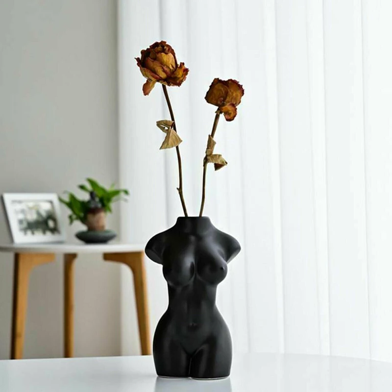 

Female Body Vase Porcelain Creative Small Decoration Woman Body Shape Vase Jar Handmade Artist Home Table Shelf Decoration