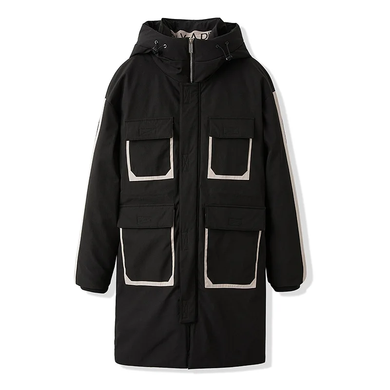 

Luxury famous brand new winter long down coat male korean version of men's thickening down jacket with multi pockets men
