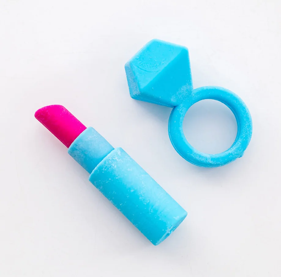 2 шт. губная помада стекло зеркало резиновый ластик для карандаша канцелярские