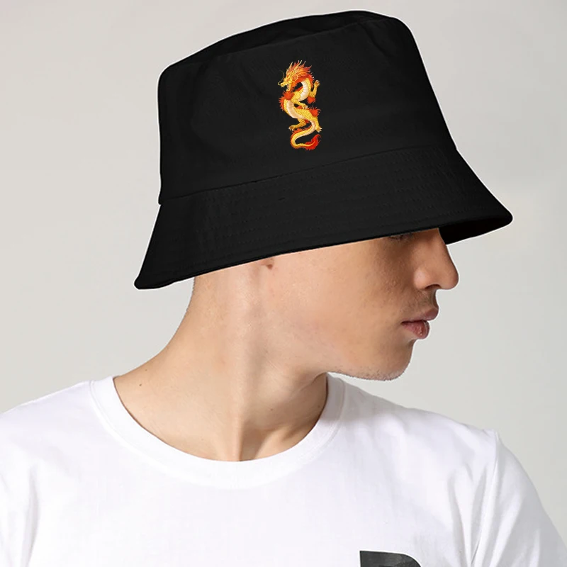 Женская Ретро-шляпа в Корейском стиле с принтом китайского дракона Харадзюку |