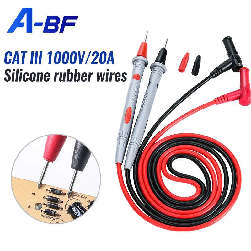 

Multimeter Probe Test Lead Pin Wire Pen 1 Pair Universal Digital Multimeter Cable Alligator Clips 80cm A-BF 1000V 10A/20A