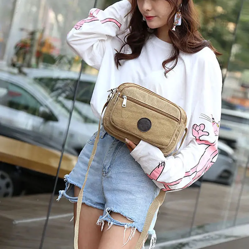 2017 модная Корейская нейлоновая холщовая женская сумка-мессенджер Женская