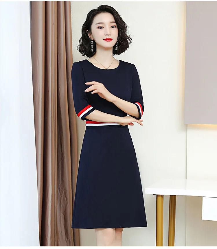 

2020 spring and autumn office lady plus size stretch female women half sleeve brand dress clothing