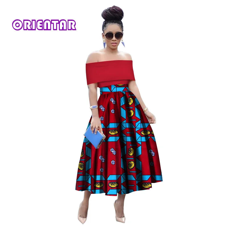 Летние африканские юбки для женщин Дашики богатый халат Базен Длинная женская