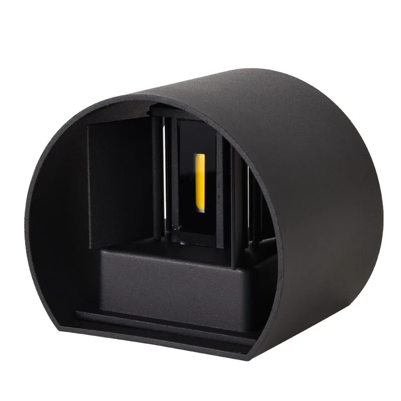 Black Round Светодиодный настенный светильник, регулируемый, 6 Вт/12 Вт, IP65, квадратный, водонепроницаемый, для помещений, на открытом воздухе, алюминиевый светильник, монтируемый на поверхности, для крыльца, для гостиной - Цвет абажура: Black Round