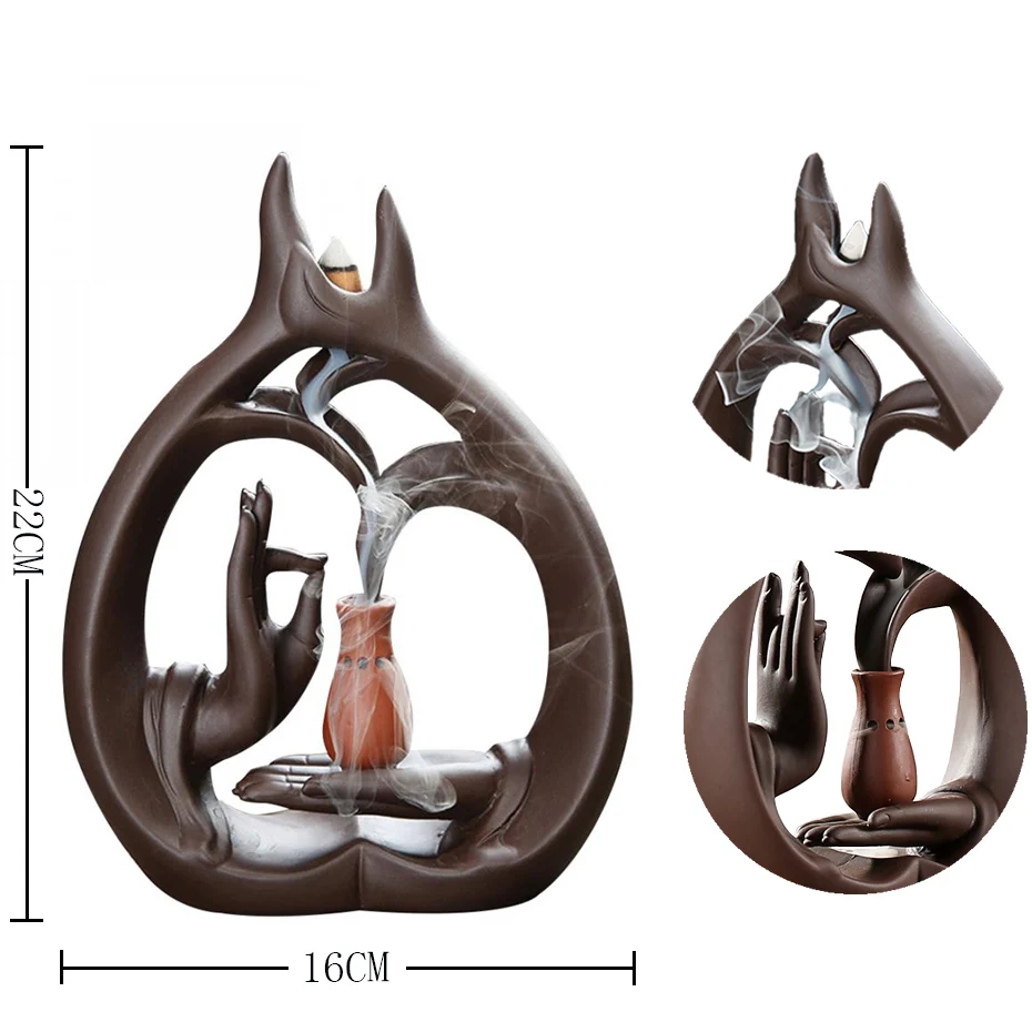

Multi style New Design Zen Ceramic Incense Holder Backflow Incense Burner Smoke Waterfall Censer Cerative Incense Sticks Home