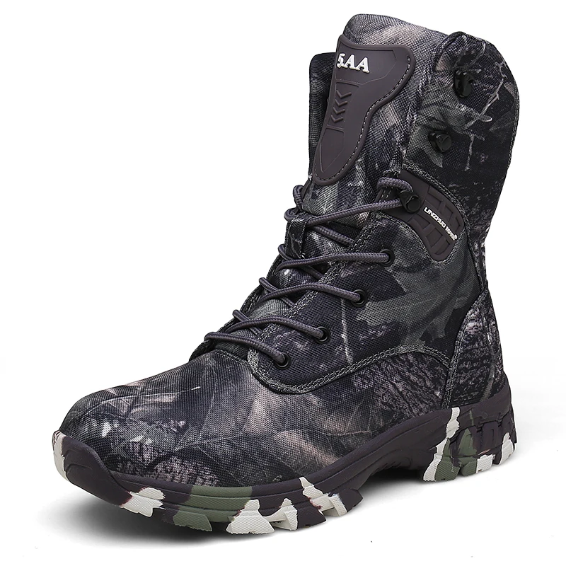 

Мужские камуфляжные армейские ботинки Swat, Черные Водонепроницаемые тактические ботинки в стиле милитари, высокие походные ботинки, уличны...