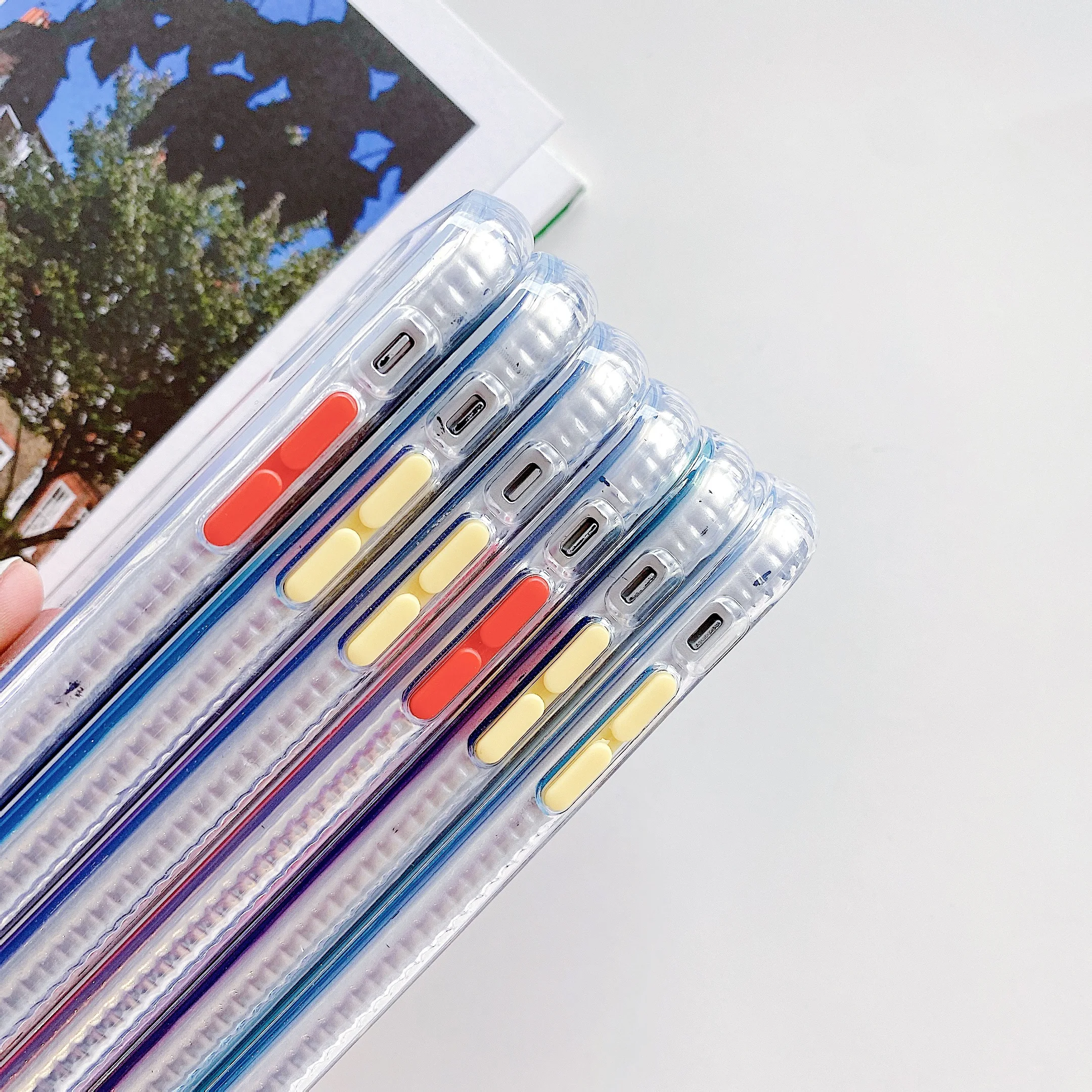 

Fashion Simple Gradient Colors Transparent Phone Case For Samsung Galaxy S21 A12 A32 A72 A52 A02S Ultra Plus Protection Cover