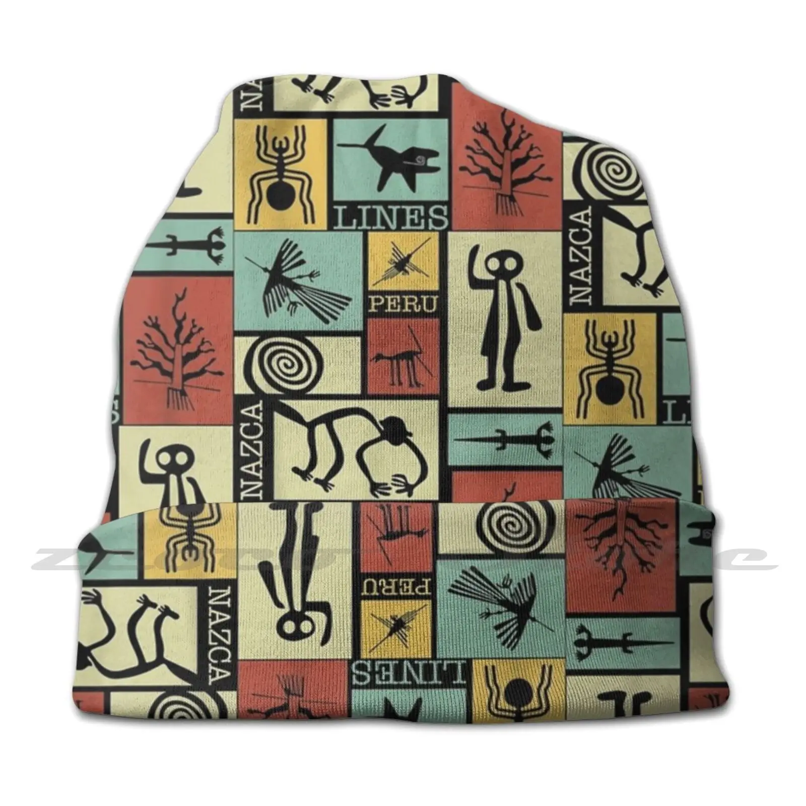 Nazca Lines-перуанская геоглифная обезьяна астронавт паук Ретро Вязаная Шляпа Кепка с