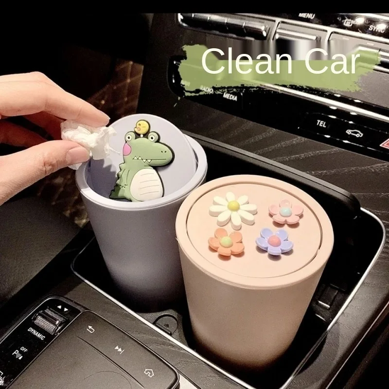 

Car trash can mini cup holders purple and other colors small green dragon duck and patterns high quality interior accessories