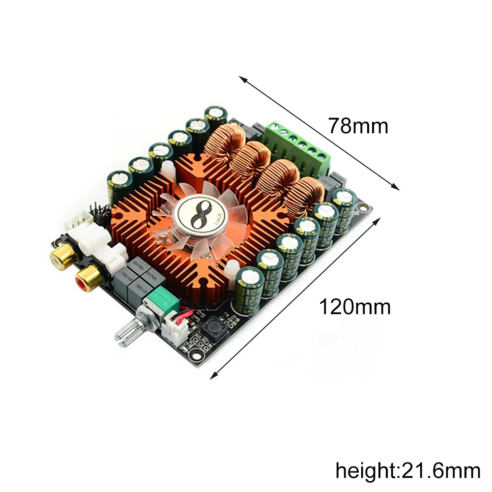 

TDA7498E Amplifier Board Accessories Stereo High Power Easy Install With Fan Low Noise Stable Digital Speaker Universal Home