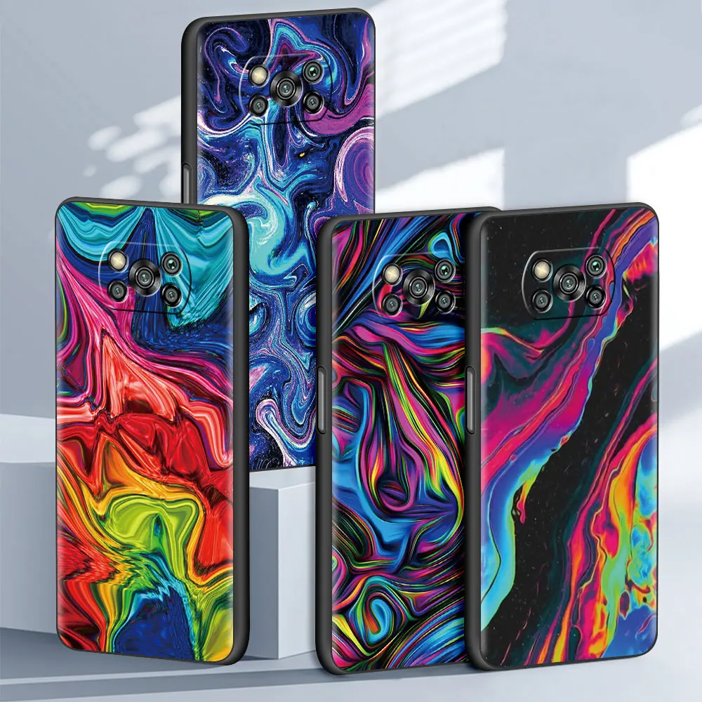 

For Xiaomi Poco X3 NFC M3 Pro 5G F1 F3 GT Phone Case For Redmi Note 9S 9 8 10 Pro 7 Black Soft Cover Personality Fashion Novelty