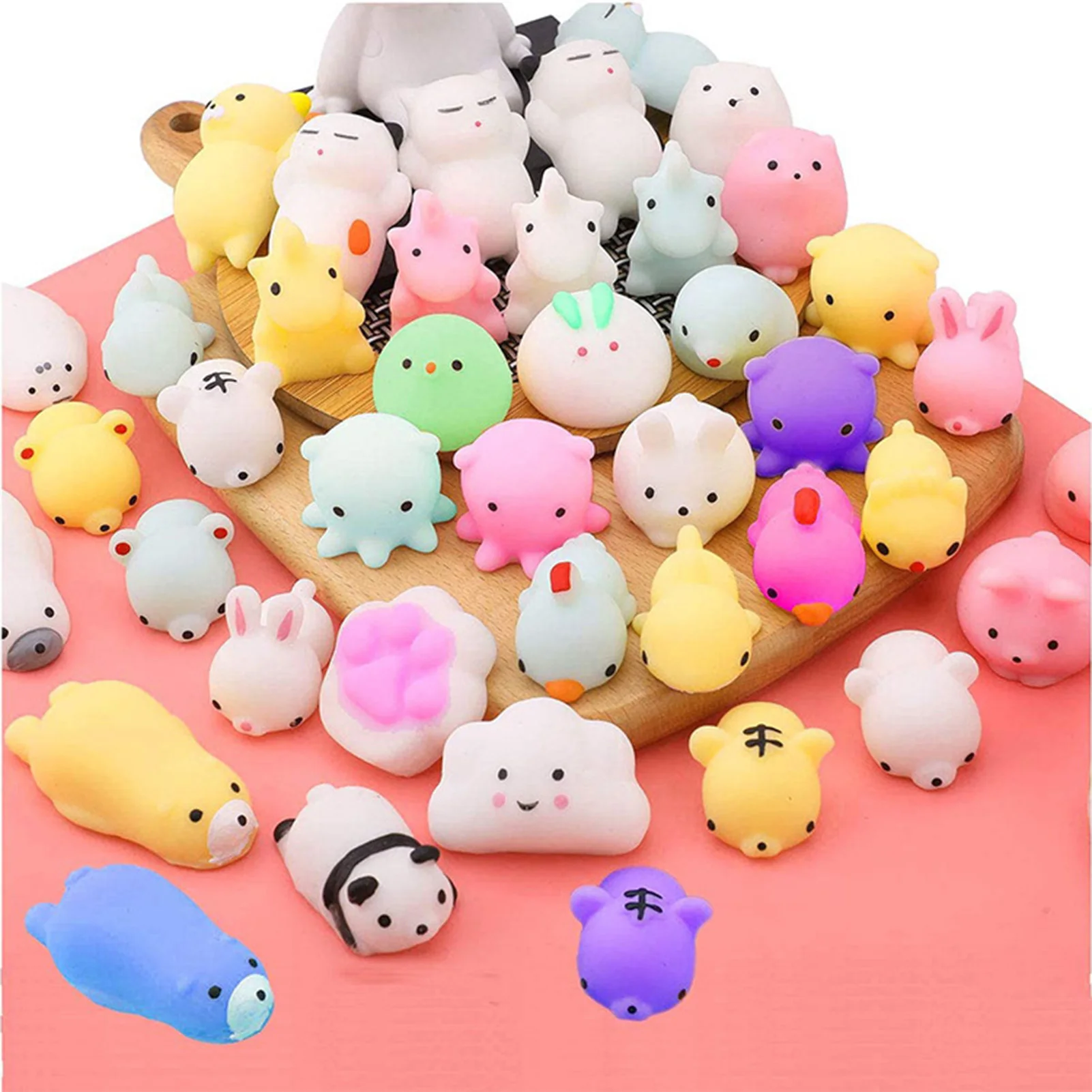 

50PCS Kawaii Squishy Toy Cute Animal Antistress Ball Squeeze Mochi Rising Toys Abreact Soft Sticky Stress Relief Toys safety