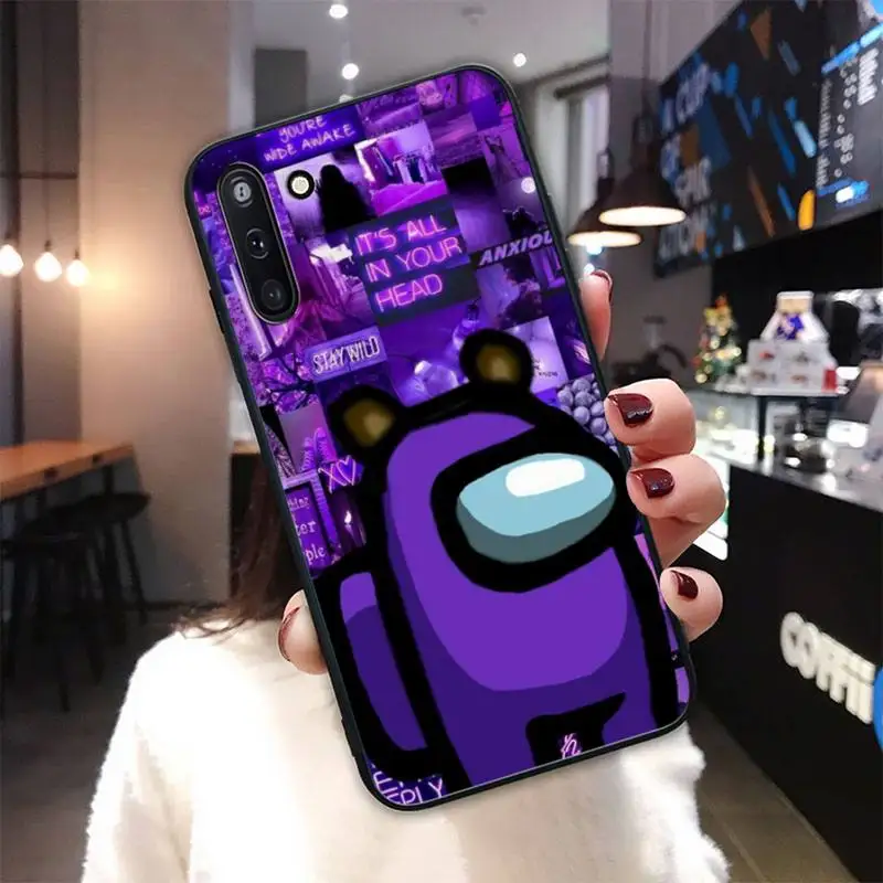

Among Us soft TPU black case cover for Samsung galaxy J2 J2 J3 J4 plus J5 prime J7 2016 J6 note 5 8 9 10 coque