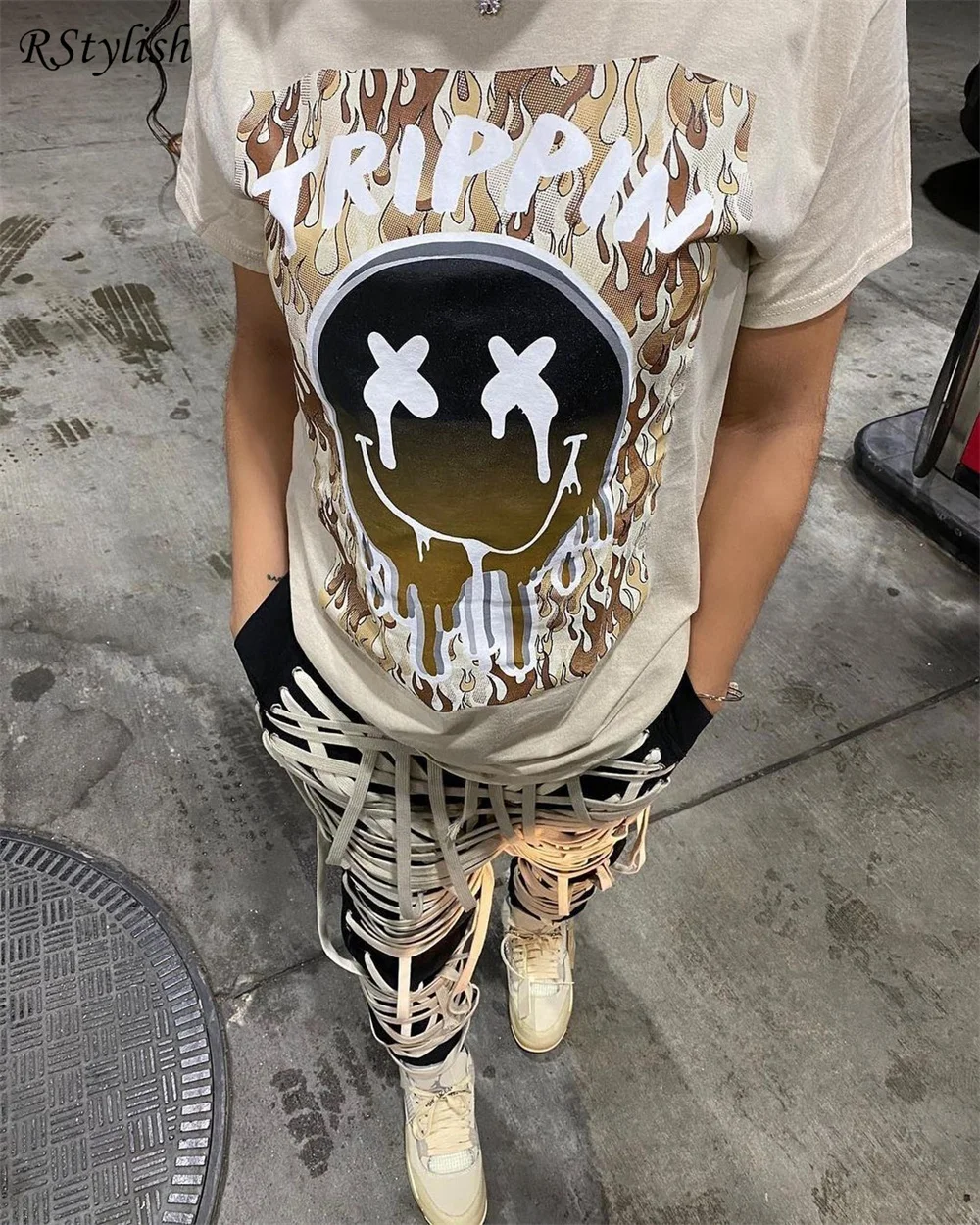 

RStylish 2021 Fashion Print T-Shirt Top Women Short Sleeve Casual Streetwear Round Neck Long Shirts Basic Tshirts Ladies Summer