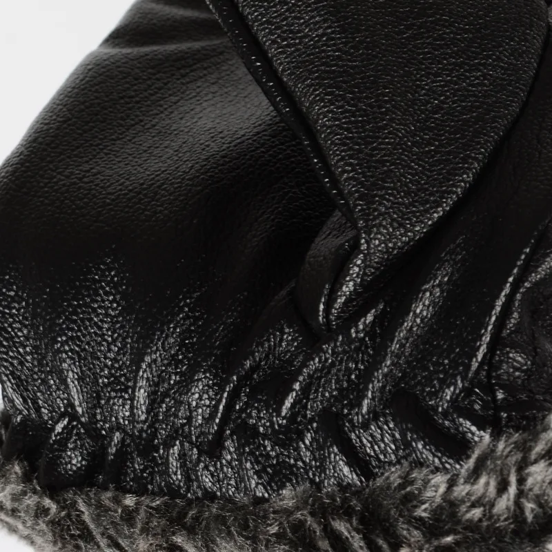 Женские теплые перчатки с сенсорным экраном зимние из искусственной кожи