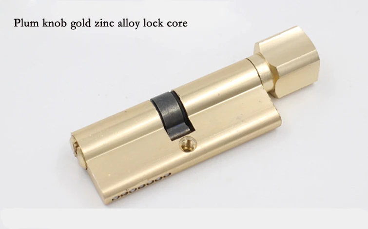 Plum Knob Gold Противоугонный дверной замок, медный замок, ядро безопасности 65 мм-70 мм, дверной цилиндр с 3 ключами, дверной замок, цилиндр для межкомнатных дверей - Цвет: Plum Knob Gold