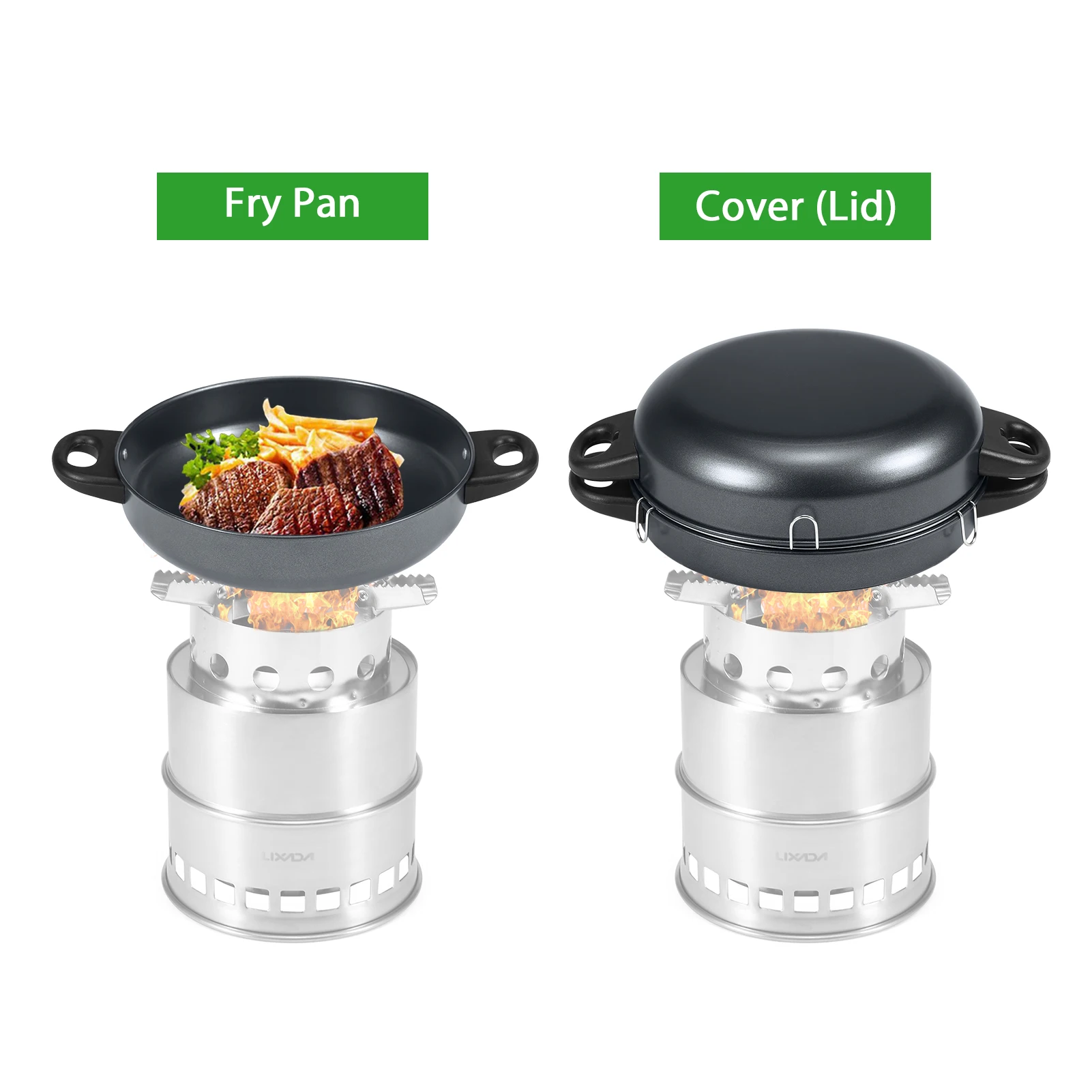 

Outdoor Stove Dual Purpose Barbecue Grill Pan Frypan for Camping Hiking Backpacking