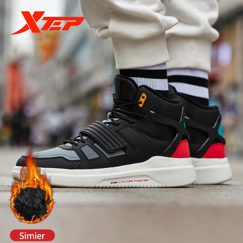 Кроссовки Xtep мужские плюшевые высокие берцы уличная спортивная обувь для