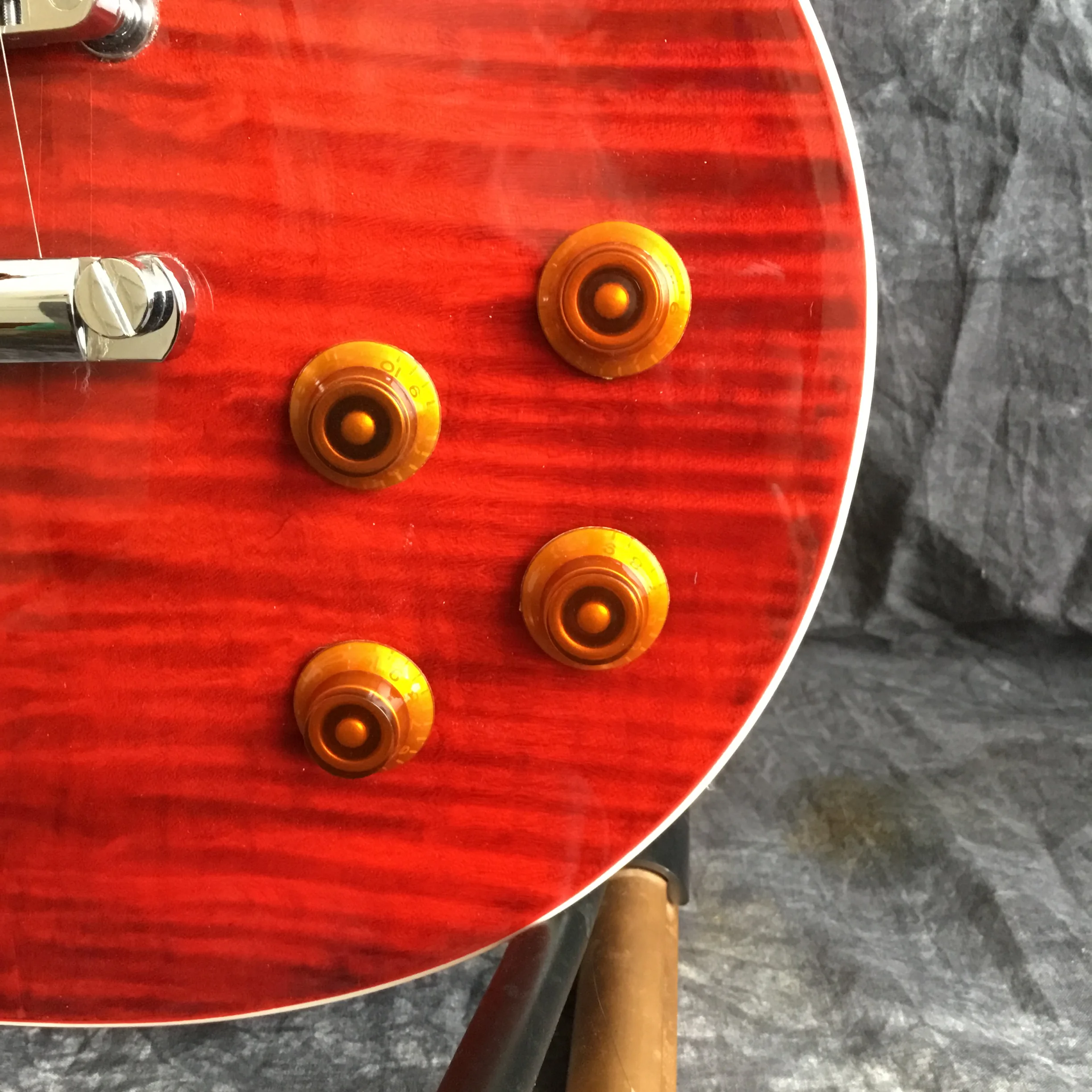 Оптовая продажа Custom Shop электрическая гитара красного цвета со звездой на гитаре