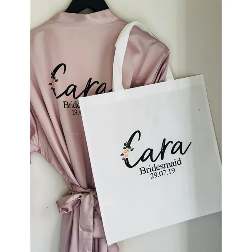 Комплект румян с зеленой сумкой для невесты персонализированные атласные