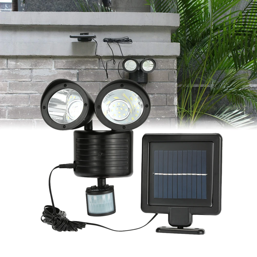 22 светодиодный светильник на солнечных батареях двойной прожектор лампа
