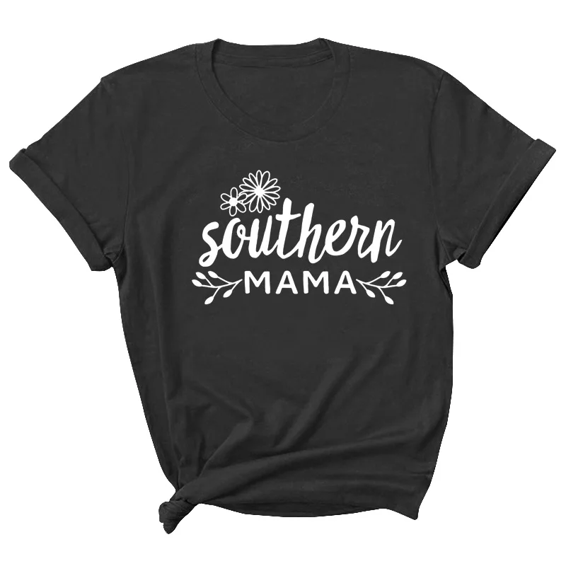

Southern Mama Letter Print Women T Shirt Short Sleeve ONeck Loose Women Tshirt Ladies Tee Shirt Tops Clothes Camisetas Mujer