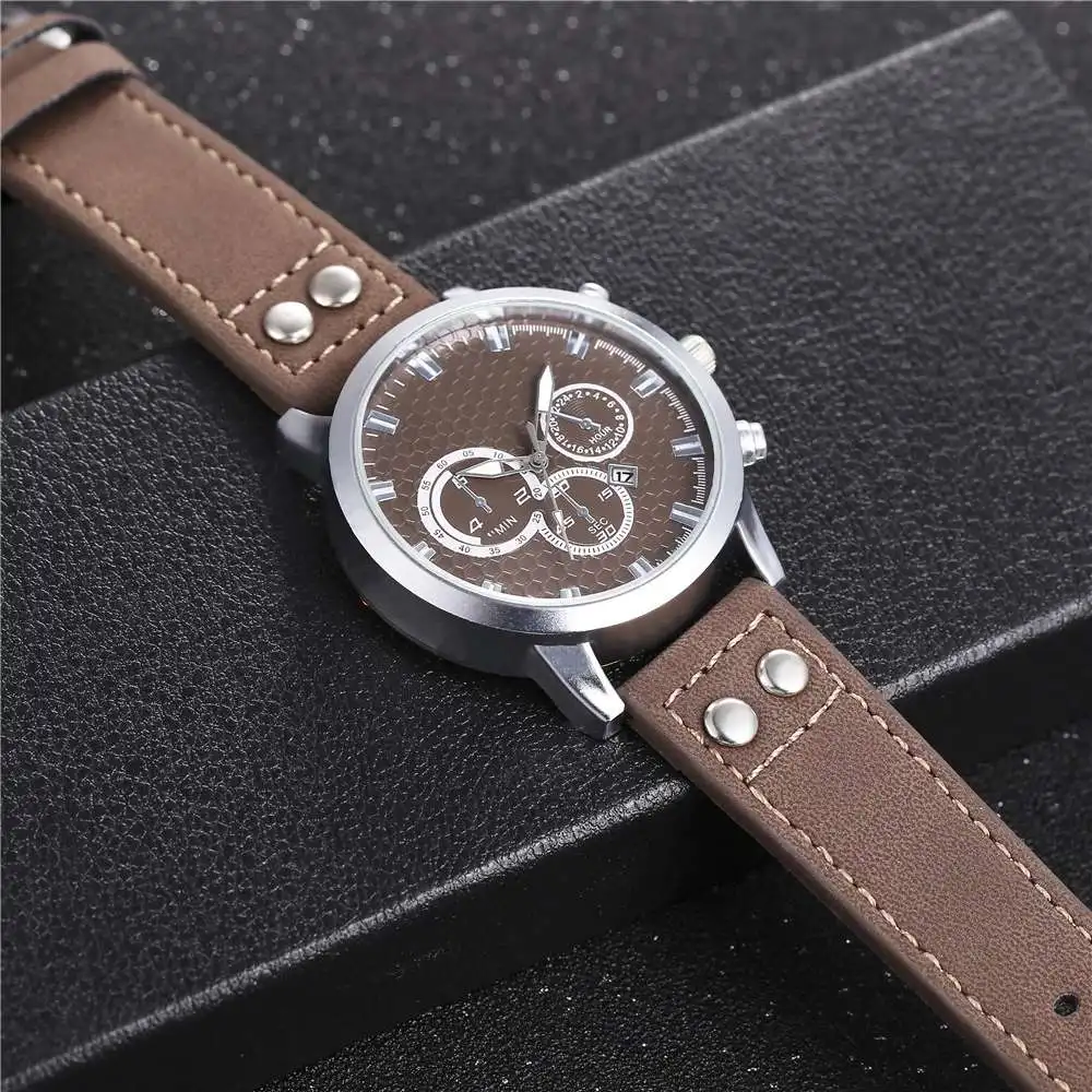

Business Men's Hot Sale Quartz Watch Quartz Wristwatch Leather Belt Watch Sports Holiday Gift relogio masculino