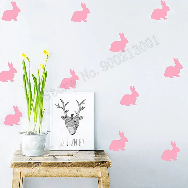 

Cute Rabbit Diy Pattern Wall Sticker Kidsroom Baby Home Decoration Beauty Fashion Ornament Poster Mural Decals Decor LY1125