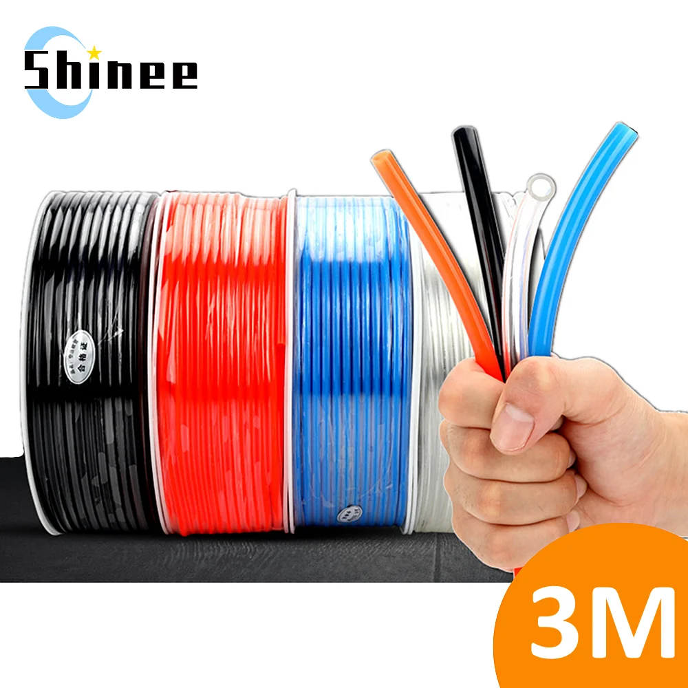 

3M 3 meter Pneumatic Hose PU Pipe 4 * 2.5 mm 6 * 4 mm 8 * 5 mm 10 * 6.5 mm 12 * 8 14 * 10 mm 16 * 12 mm Air Tube Compressor Hose