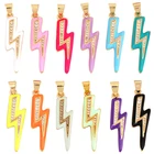 Очаровательная эмалированная подвеска с мигающим болтом, неоновая, розовая, оранжевая, бирюзовая, красная, масляная подвеска, настоящий золотой цвет, ожерелье, браслет, подвеска