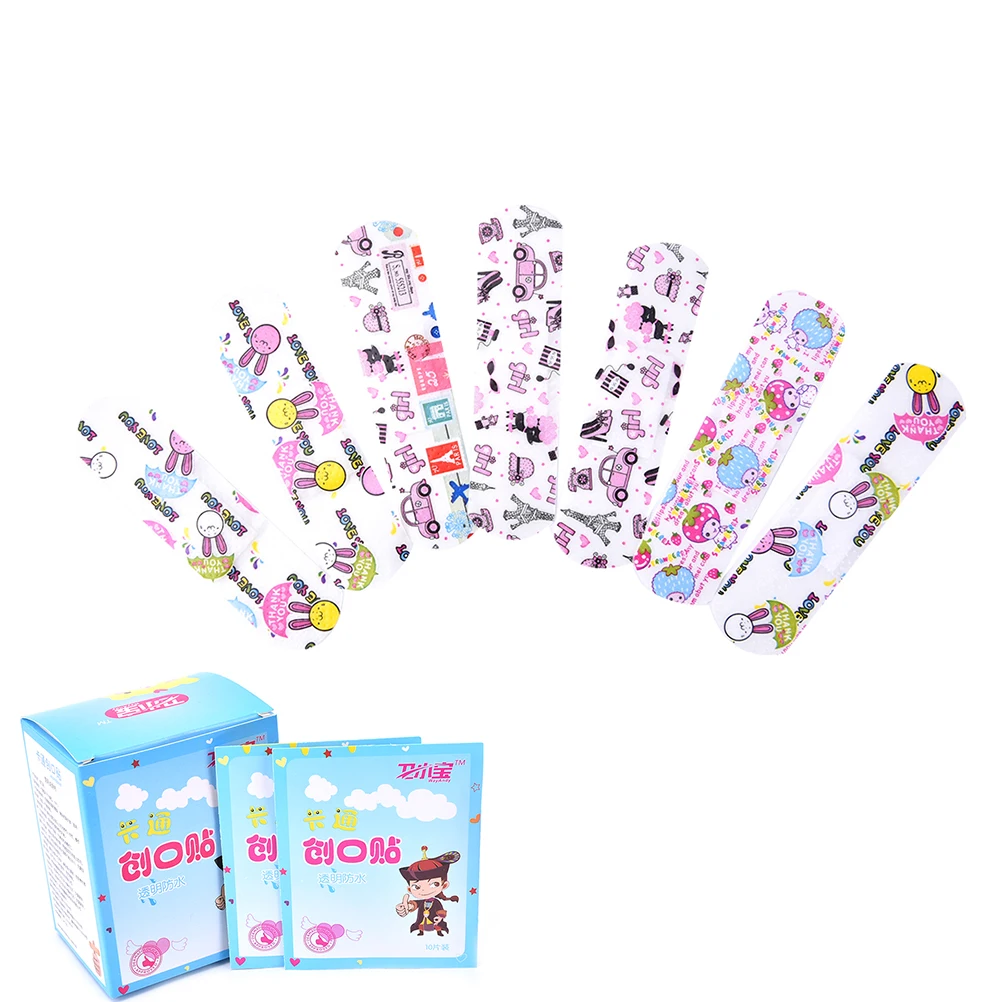 

100PCs Waterproof Breathable Cute Cartoon Band Aid Hemostasis Adhesive Bandages First Aid Emergency Kit For Kids Children